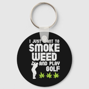 Rök Ogräs Spela Golf Golfande Thc Golfare Stoner Nyckelring