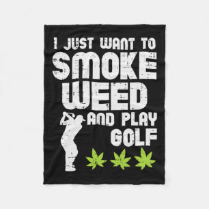 Rök Ogräs spelar Golf Golfing Thc Golfer Stoner Fleecefilt