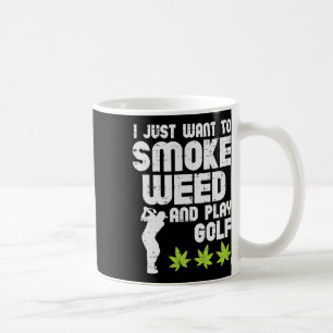 Rök Ogräs spelar Golf Golfing Thc Golfer Stoner Kaffemugg