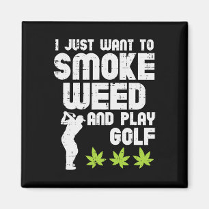 Rök Ogräs spelar Golf Golfing Thc Golfer Stoner Magnet