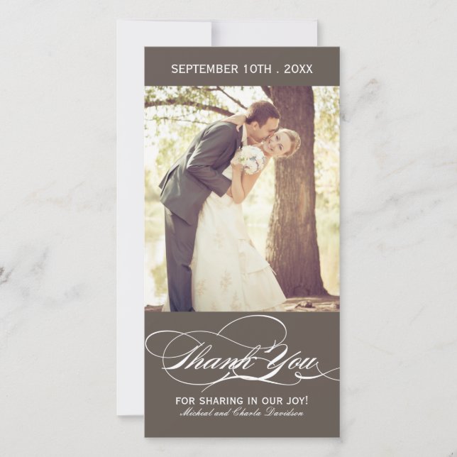 Rök-Tack-fotokort (4x8) Tack Kort (Framsida)