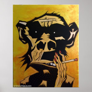 Röka apaaffischen vid NJPunks Poster