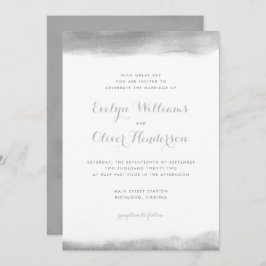 Röka bröllop för grå färgvattenfärgdoppet inbjudningar