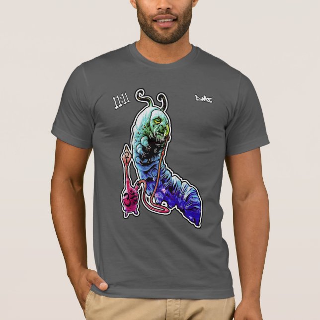 Röka Caterpillar den psycadelic t-skjortan - Tee (Framsida)