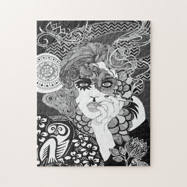 Röka kvinnapussel pussel (Vertikal)