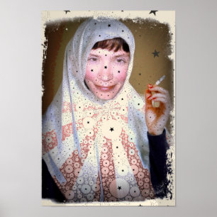 Röka nunnakanvastrycket poster