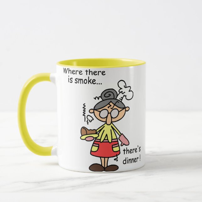 Röka och middagT-tröja och gåvor Mugg (Vänster)