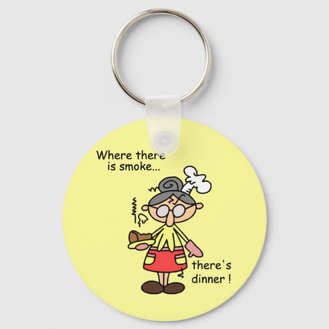 Röka och middagT-tröja och gåvor Nyckelring (Framsida)