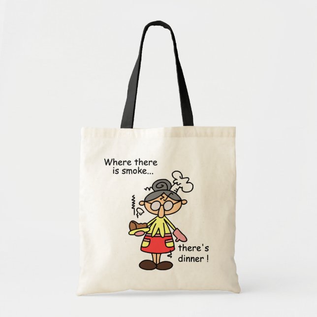 Röka och middagT-tröja och gåvor Tygkasse (Framsidan)