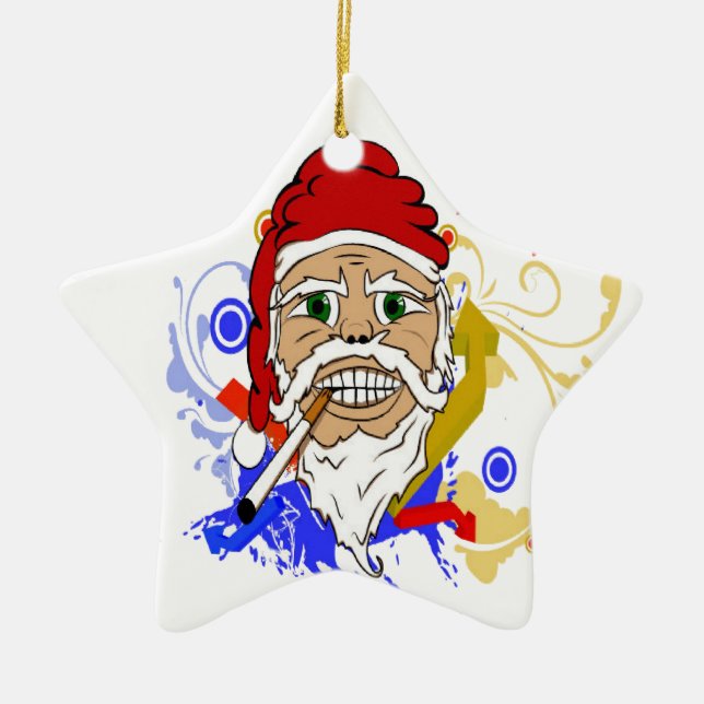 Röka Santa Julgransprydnad Keramik (Framsidan)