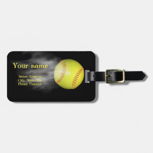 Röka softballbagagemärkren bagagebricka