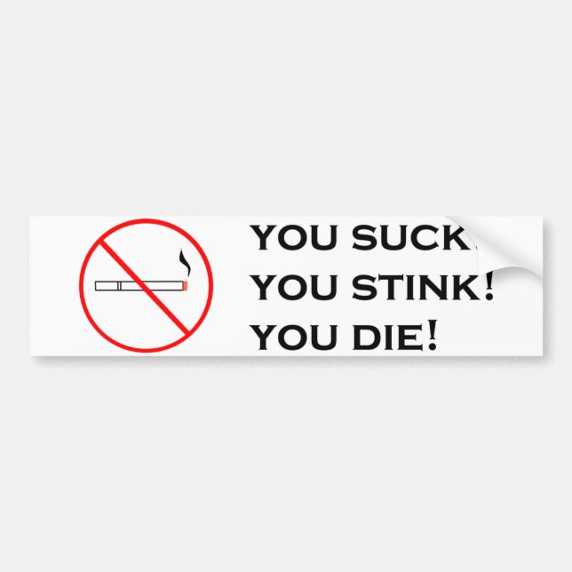 Röka som inte är attraktivt! bildekal (Framsidan)