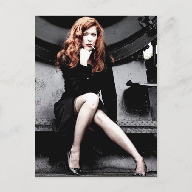 Rökande dam vykort (Framsida)