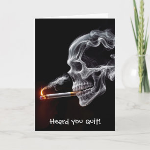 Rökande Döskalle Med en Cigarett Kort