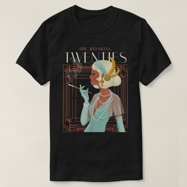 Rökande Flapper Girl från 1920-talet T Shirt (Design framsida)