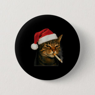 Rökande katt cigarett jul tomte hatt katt meme knapp