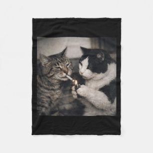Rökande katt cigarett kattunge rolig meme dum fleecefilt