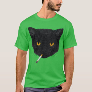 Rökande katt Vintage svart katt Retro 90-tal T Shirt