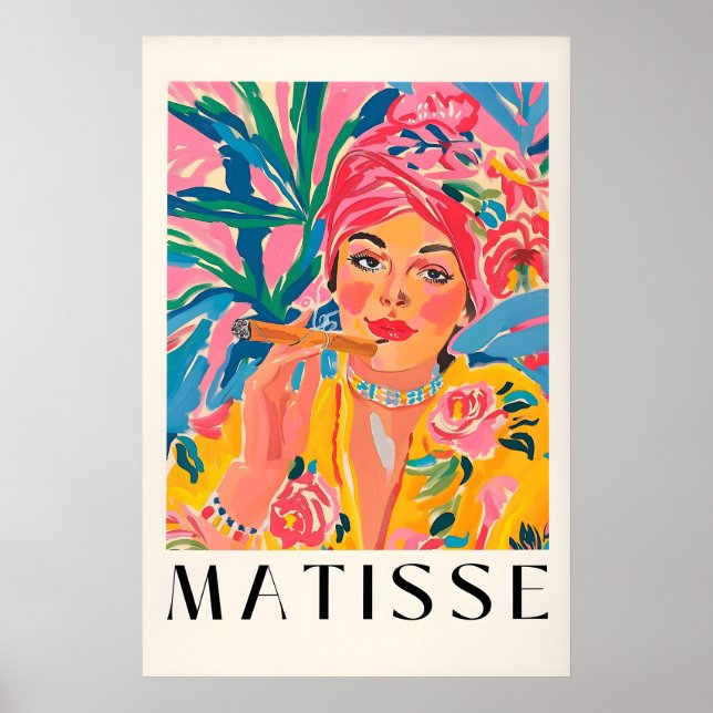 Rökande kvinna affisch, Matisse tryck, Kubansk cig Poster (Framsidan)