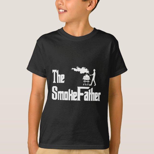 Rökande Pappa Grillande Bbq Fars Dag  T Shirt (Framsida)
