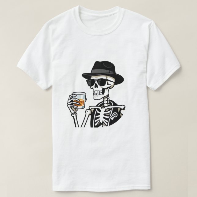 rökande skelett t shirt (Design framsida)