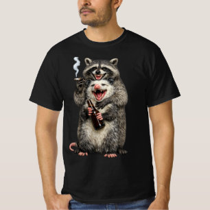 Rökande tvättbjörn, öl-pungdjuret bästa vänner t shirt
