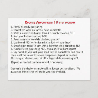 Rökare 12 steg vykort