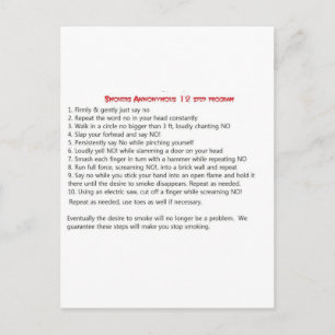 Rökare 12 steg vykort
