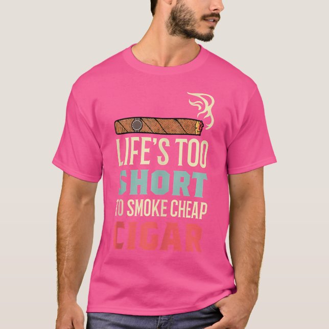 Rökare Billigt Cigar Chainrökare T Shirt (Framsida)