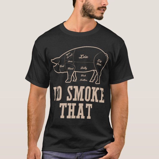 Rökare T Gris Rökande Bbq Grill Master Shirt (Framsida)
