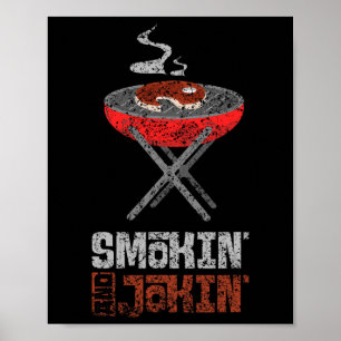 Rökben och jokin' Grill Kött Rbecue Grilling Bbq Poster