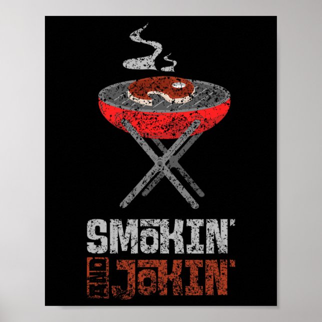 Rökben och jokin' Grill Kött Rbecue Grilling Bbq Poster (Framsidan)