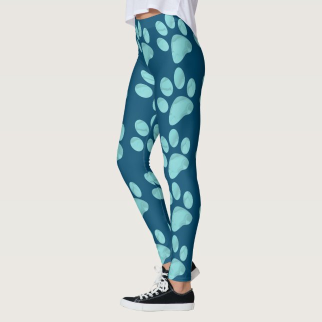 Rökblå tassavtryck leggings (Vänster)