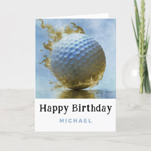 *~* Rökblått AP94 Golf Boll-födelsedagskort Tack Kort
