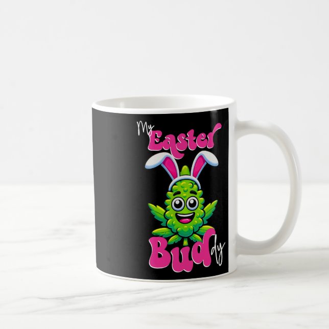 Rökblomman i Påsk Bud Funny Ogräs Kaffemugg (Höger)