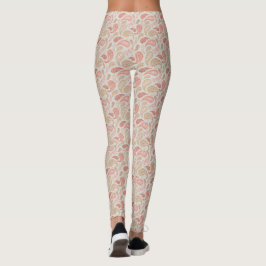 Rökbruna Paisley-mönstrade Leggings