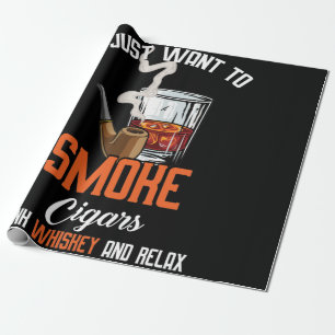 Rökcigarrer dricker whisky och slappna av. presentpapper