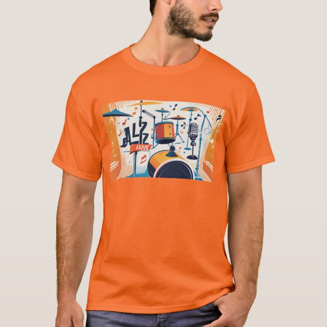 RokcloneDesignar 2024 Art Intelligence Jazz-serien T Shirt (Framsida)