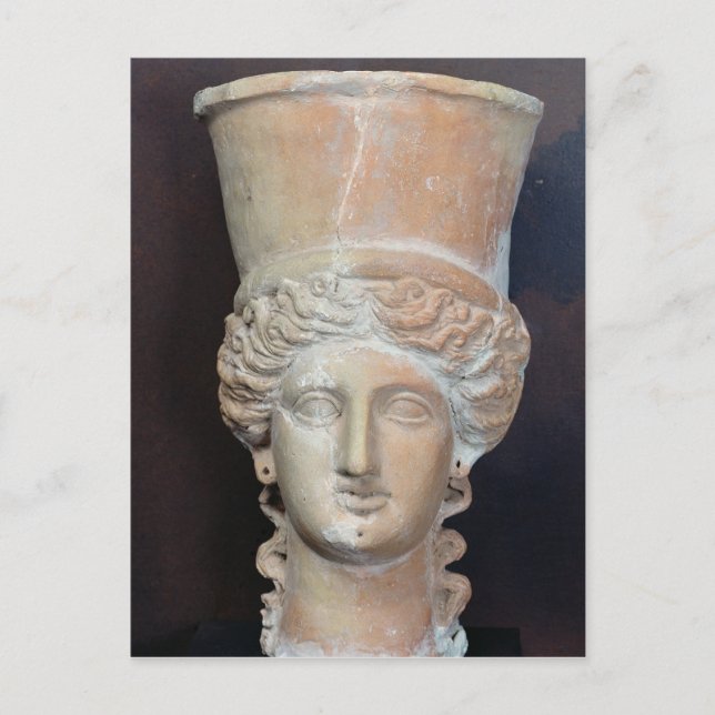 Rökelsebrännare i form av huvudet på en kvinna vykort (Framsida)