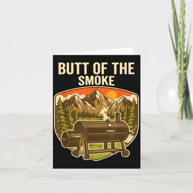 Rökens Bakdel Rolig Bbq Rökare Gris Puns Kort (Framsida)