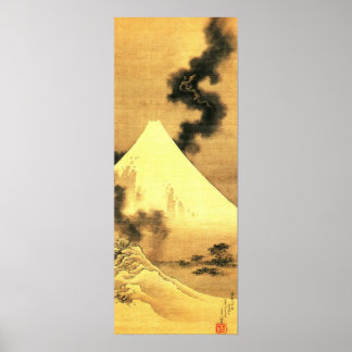 Rökens drake Escaping från Mt Fuji Poster