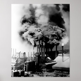 RÖKESTACKER AV PITTSBURGH STEEL MILL c. 1890 Poster
