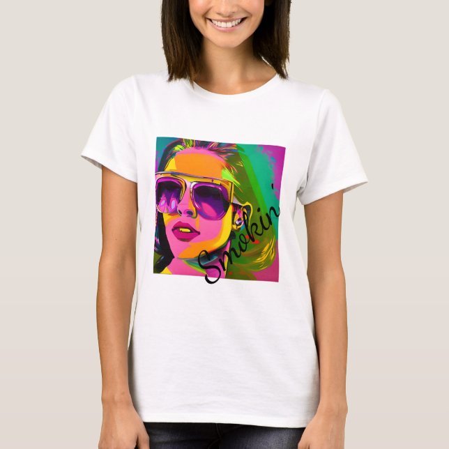 Rökfärgen Digital Art Söt Dam T Shirt (Framsida)