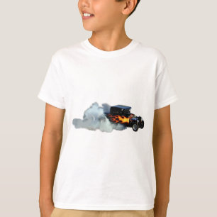 Rökflamning Vintage bil med Tävla Tee