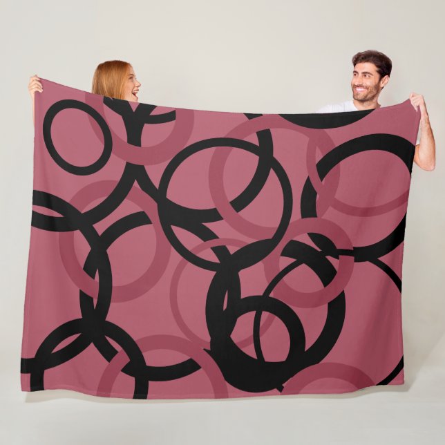 Rökfria Topaz- och svarta cirklar Fleecefilt (På plats)