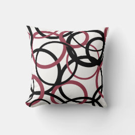 Rökfria Topaz- och svarta cirklar Kudde