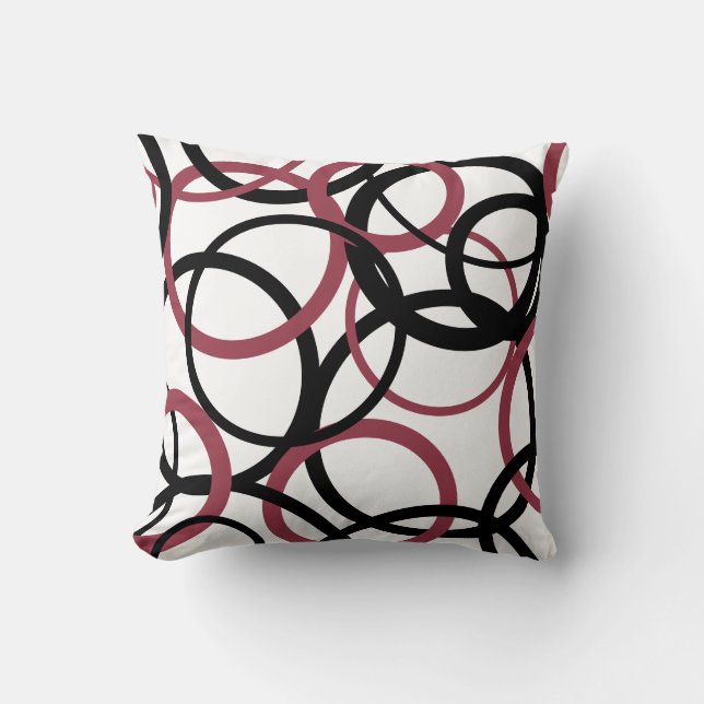 Rökfria Topaz- och svarta cirklar Kudde (Framsida)