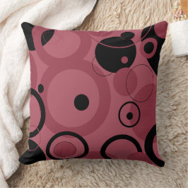 Rökfria Topaz- och svarta cirklar Kudde