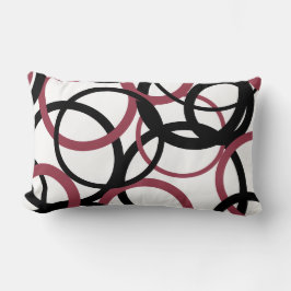 Rökfria Topaz- och svarta cirklar Lumbarkudde