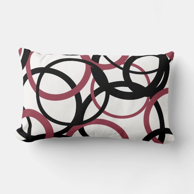 Rökfria Topaz- och svarta cirklar Lumbarkudde (Framsida)